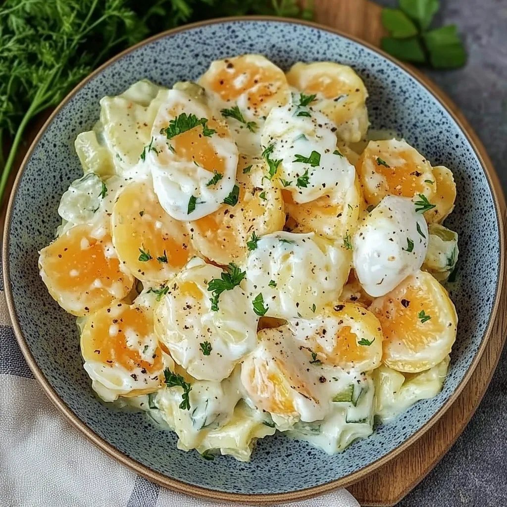 Kartoffelsalat mit Mayonnaise und Ei