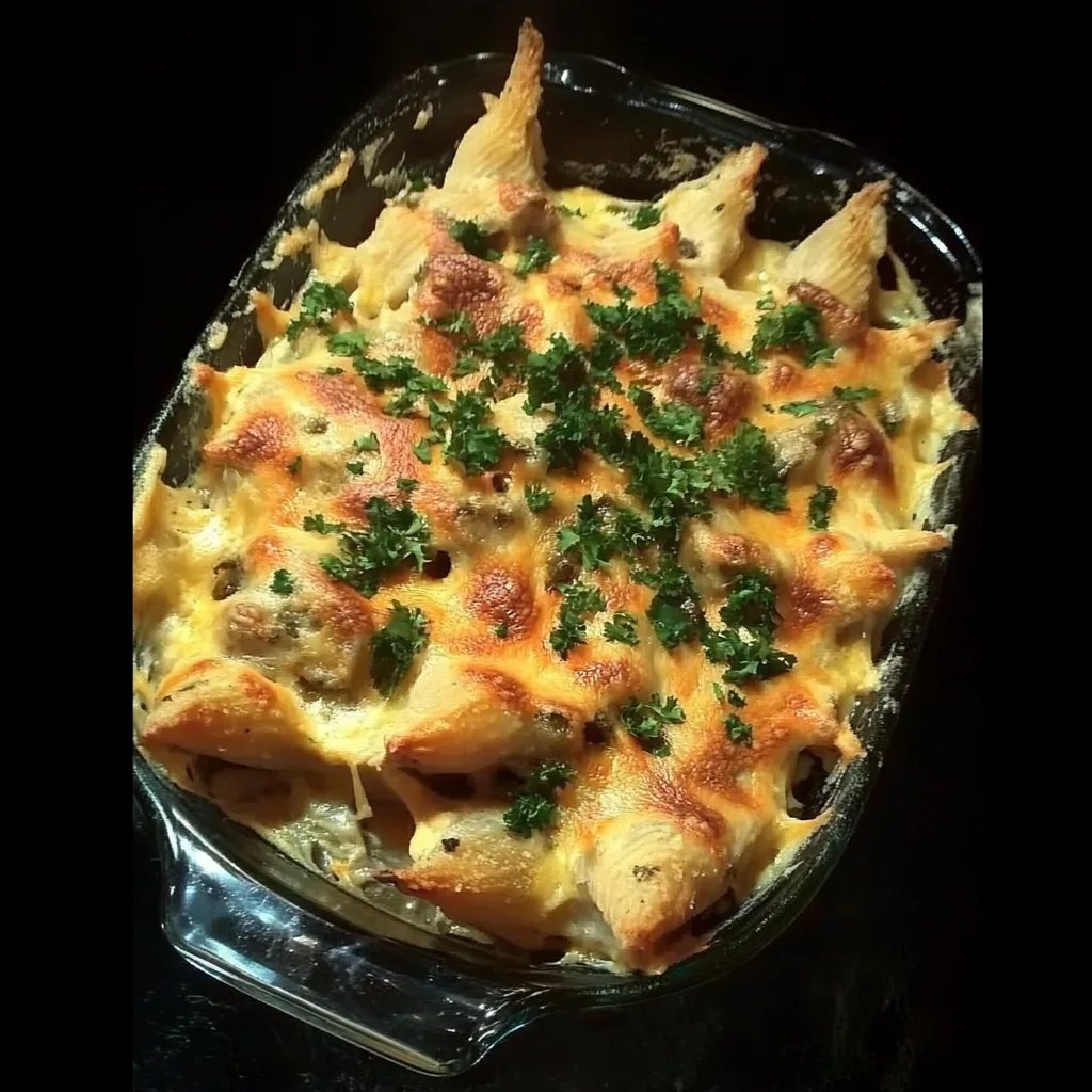 Deftiger Hähnchen Alfredo Auflauf