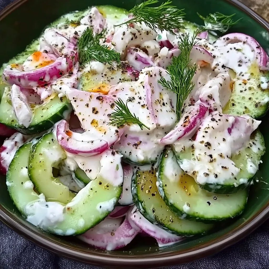 Cremiger Gurkensalat mit griechischem Joghurtdressing