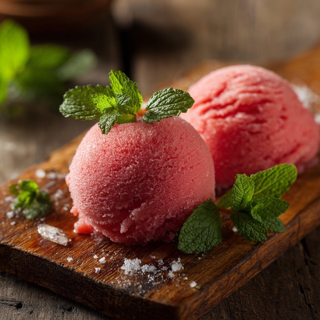 Erdbeer Sorbet Mit Minze