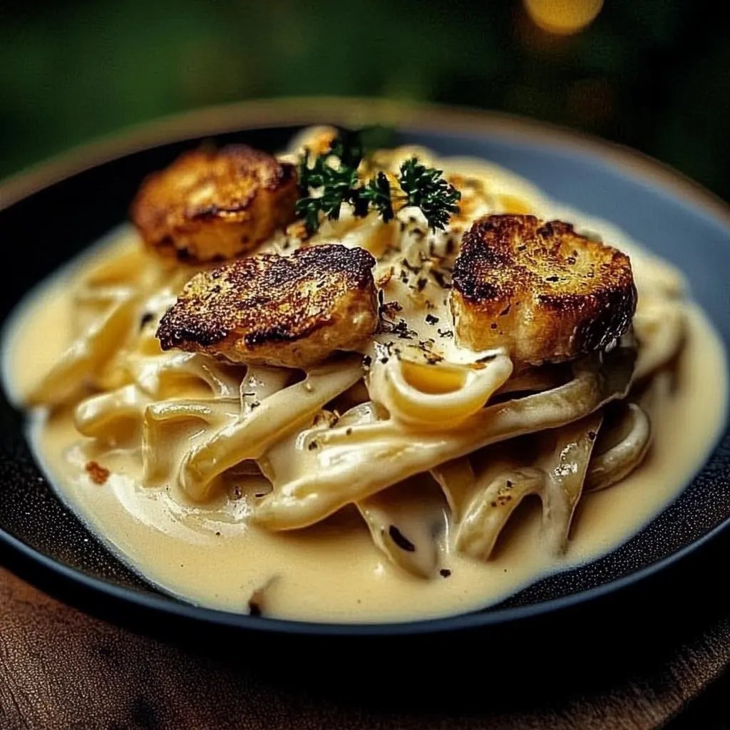 Cremige Hähnchen-Alfredo-Nudeln