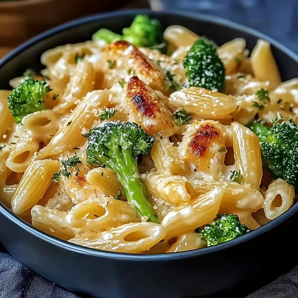 Cremige Hähnchen Brokkoli Pasta