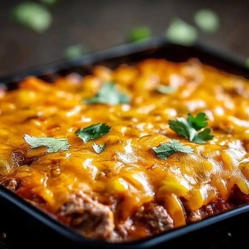 Saftiger Hackfleisch Nudelauflauf