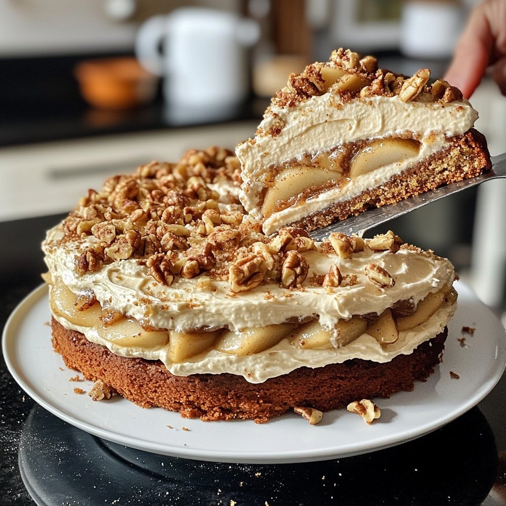 Walnuss-Birnen-Torte mit Mascarpone