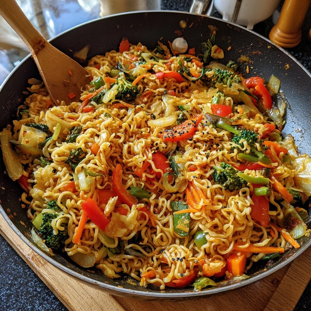 Gemüsepfanne mit Reisnudeln