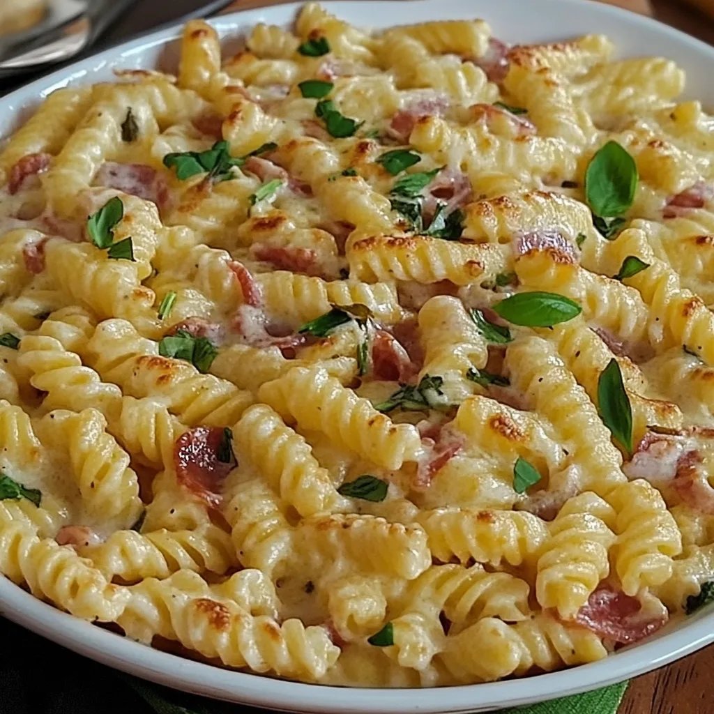 Flammkuchen Pasta aus dem Ofen