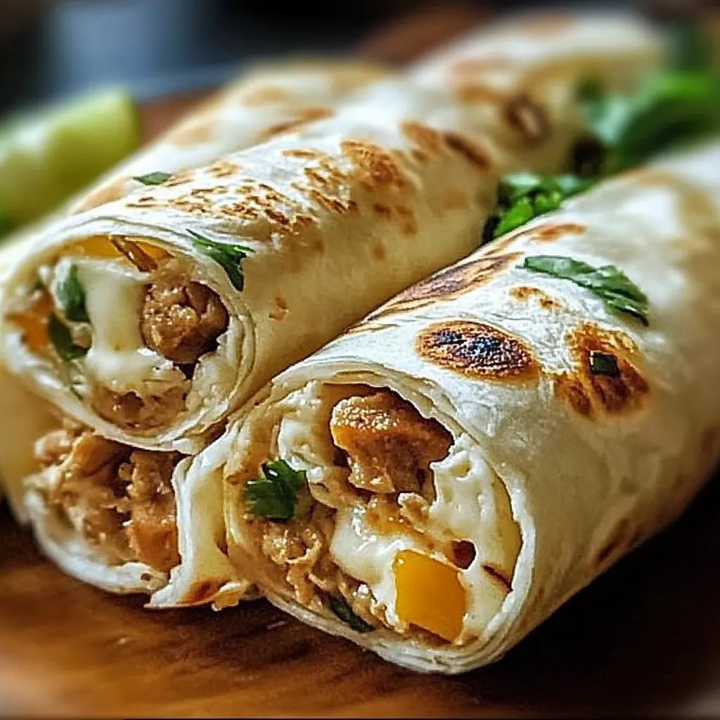Schnelle Käse-Knoblauch-Hähnchen-Wraps